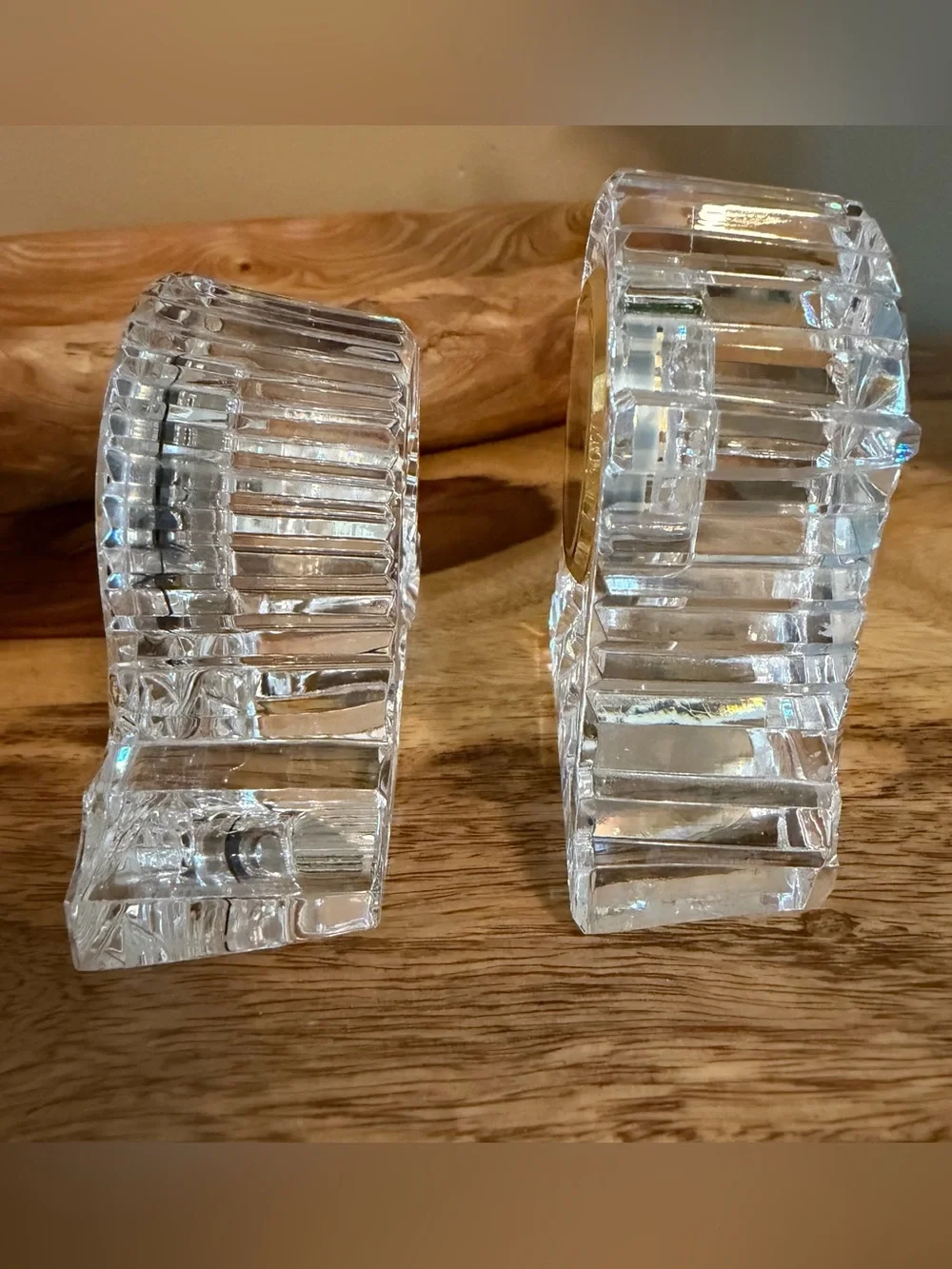 ✨Waterford Crystal Desk Clocks Set of 2 Vintage 3” Quartz Gold Trim✨ Set of 2.